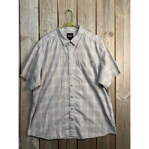 5.11 Tactical Mens 2XL Grey Plaid Short Sleeve Snap Button Down Shirt 71204-674